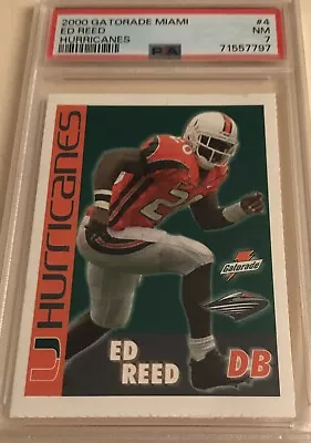 2000 Ed Reed College Pre Rookie Miami Gatorade RC SGA HOF Pop 2 Only 3^ • $289