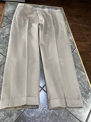 O'Connell's Men's Tan Flat Front Moleskin Trousers. Size 38x 27 USA. • $47.99