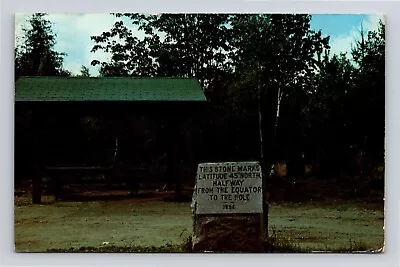 Equator Stone Perry Maine ME Granite Boulder Postcard PM WOB Note VTG 4c Stamp • $3