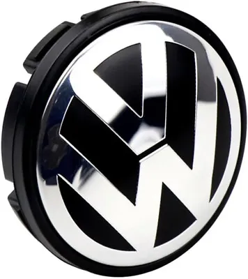 VW Volkswagen 56mm 2.2  Wheel Center Cap 1J0-601-117 Black/Silver 2003-2006 Golf • $11.49