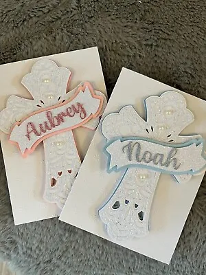 Handmade Personalised Christening/Baptism/Confirmation/Communion Card Cross • £5.99