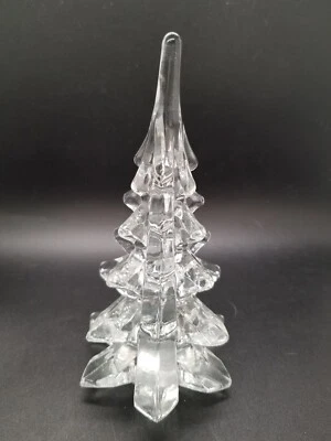 $21 • Buy Vintage Art Glass Crystal Christmas Tree Clear  7   Tall 