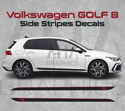 Volkswagen GOLF 8 R Line Side Stripes Decals VW MK8 GTI Side Graphics • $138