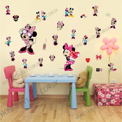 25PCS Minnie Mouse Disney Wall Decals Sticker Vinyl Kids Room Hot Room Decor UK • £5.98