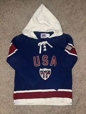 T. Dalton 1980 Miracle Lake Placid USA Olympic Hooded Sweater Jersey Men’s Small • $32.99