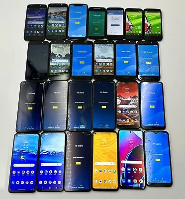 Lot Of 25 Mixed Motorola Moto Smartphones - For Parts Only - Mixed GB - Read! • $395