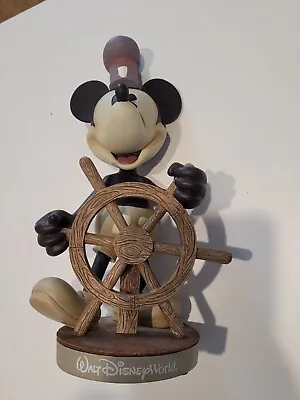  Steamboat Willie  MICKEY MOUSE Bobble Head Figure Captain Ship's Wheel 9 3/4  • $34.50