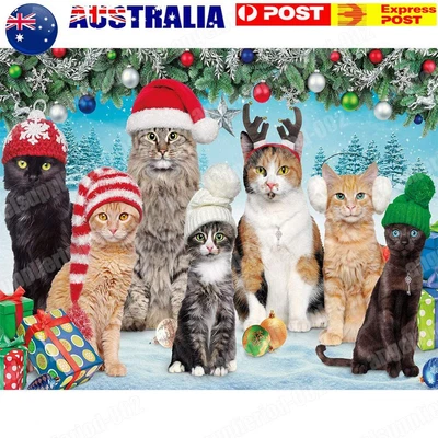 $11.19 • Buy (DE5645) DIY Diamond Painting Kit Christmas Cats Square Diamond Picture Handicra