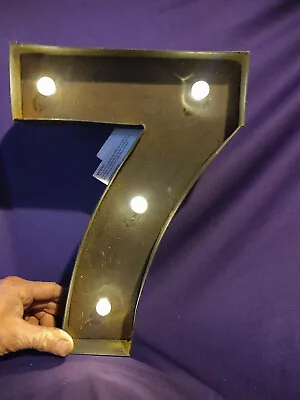 Bronze Light Up Number 7 Metal Marquee Signs Party Backdrop Supplies • £25.99