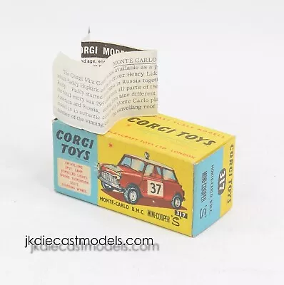 Corgi Toys 317 Mini Cooper 'S' Monte Carlo '64 - Box & Leaflet • $183.13