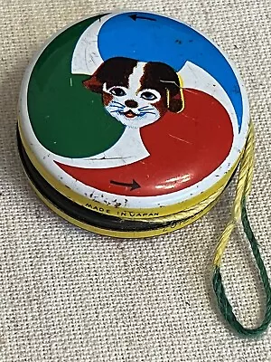 Vintage Tin Metal Japanese Yo-Yo Dogs And Flags PAT 533107 With String • £12