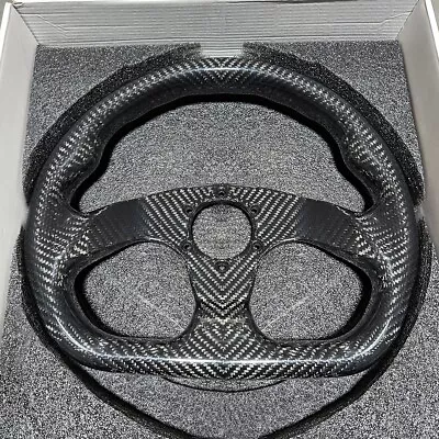 Hiwowsport 320mm Real Carbon Fiber Racing Steering Wheel Flat Bottom 6 Bolt AU • $129.99