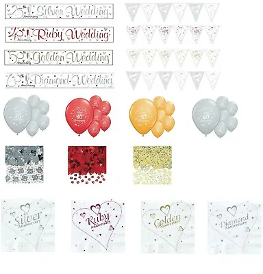 £1.79 • Buy Anniversary Party Banners Balloons Buntings 25 40 50 60 Wedding Decorations (se)