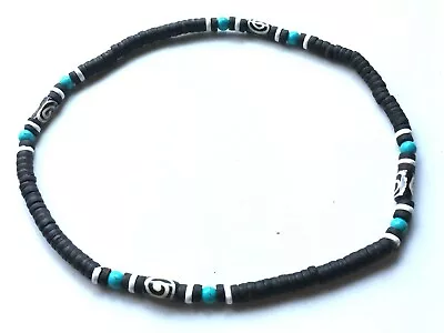 Men Boy Black 18 Inch Accessories Necklace Wooden Beaded Surfer Island Gift Kids • $15.99