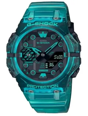 NEW Casio G-Shock Watch Transparent Teal And Black 5690 GAB001G-2A Bluetooth • $125