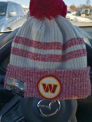 Men's New Era NFL Washington Commanders Pom Beanie Knit Cap..New With Tag • $9.99