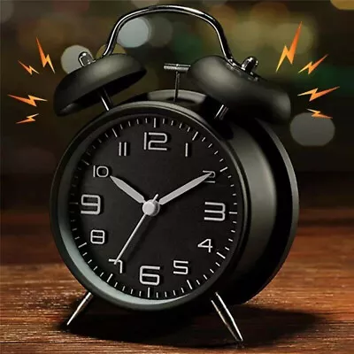 Analogue Desk Retro Clocks Vintage Twin Bell Battery Loud Alarm Clock Bedside • $16.90