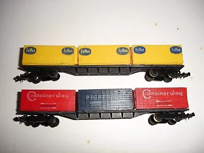 N Gauge Lima Bogie Container Wagon (Fyffes Containerway & Pickfords) X 2 • £15
