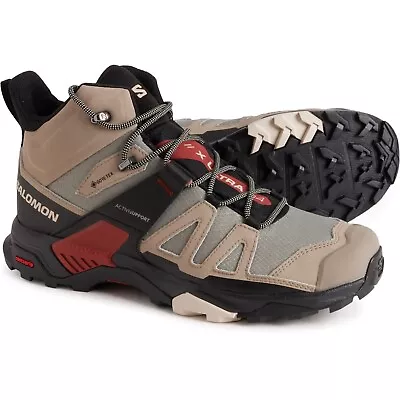 Men's Salomon X-Ultra 4 Mid Gore-Tex Hiking Boots Waterproof Leather Khaki New • $124.99
