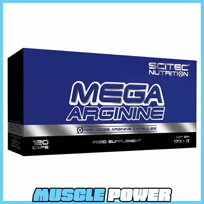 £13.89 • Buy Scitec Nutrition Mega Arginine Hcl 120 Caps 1300mg Hcl Pump Nitric Oxide Booster