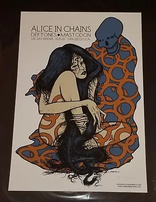 $170 • Buy Deftones / Aic / Mastodon Jermaine Rogers Show Edition Concert Poster San Diego