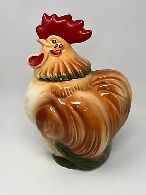 Vintage Ceramic SIERRA VISTA ROOSTER COOKIE JAR California Pottery Retro 1940s • $60