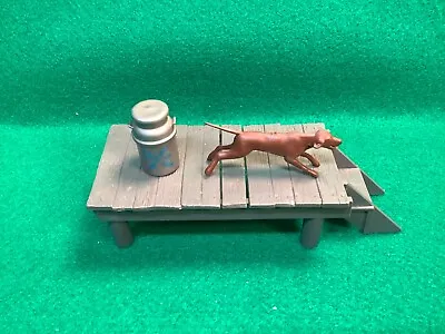 Marx Farm Play Set Milk Platform Loading Dock Dark Gray Plus Dog Milk Container • $18