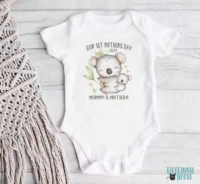 Our First Mothers Day Koala Personalised Mummy & Baby Custom Gift Bodysuit • $25