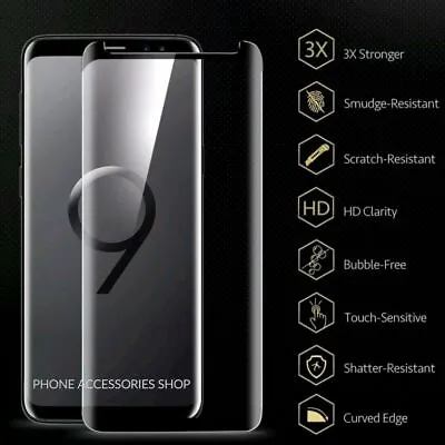 Full Cover Tempered Glass Curved Screen Protector For Samsung Galaxy S8 S9 PLUS • £3.98