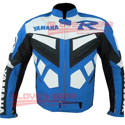 Yamaha R Motorbike Motorcycle Cowhide Leather Ce Armoured Bikers Jacket • £144.99