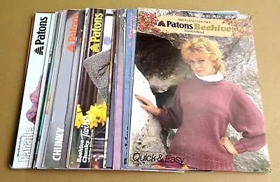 Multi-list Selection Of Used Patons (a5 Size) Lady’s/mens  Knitting Patterns (h) • £2.95