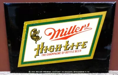 Original 1951 Miller High Life Beer Tin Over Cardboard Advertising Sign RARE • $150