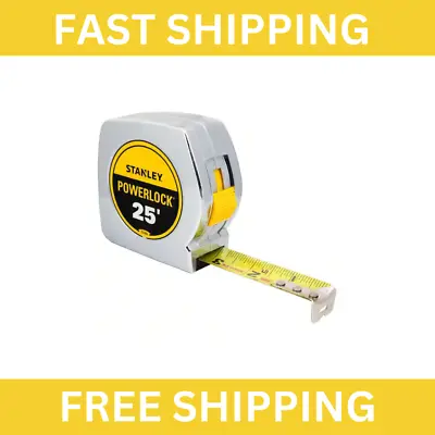 Tape Measure 25 Ft. Stanley Powerlock Professional Blade X Feet Measuring # Foot • $13.50