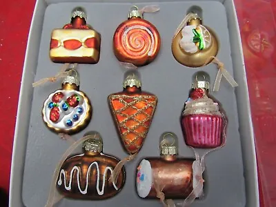Mini Sweets  Glass Christmas Ornaments Set Of 8. • $15.99