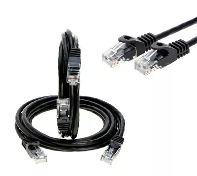 CAT6e/CAT6 Ethernet LAN Network RJ45 Patch Cable Black 1.5FT- 20FT Multipack LOT • $111.69