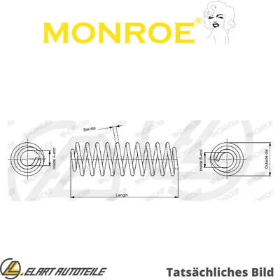 Chassis Spring For Daihatsu Heart V L7 Ef Se Heart Mk Vi L7 Mira V L7 Monroe • £58.75