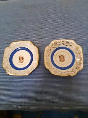 Vintage 2 Miniature Plates 22 Carat Gold Plate Made In Usa. 3  Diameter • $4.99