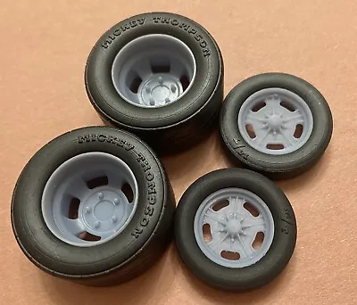 1/24 Scale:  Resin 17/15-inch Vintage Halibrand Gasser Drag Wheels W/ Slicks • $17.99