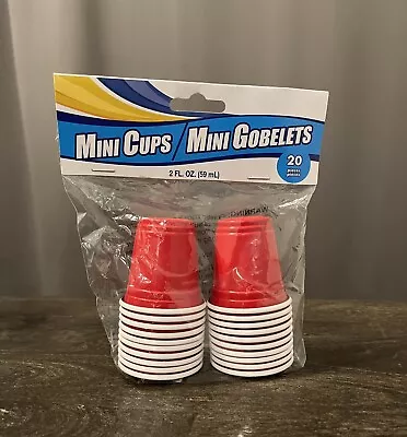 Home Store 2 Oz Red Mini Cups Plastic Shot Glasses 20 Count New Bar Party Supply • $6.99