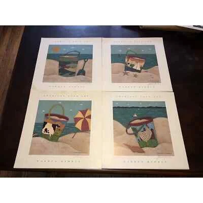 $161.10 • Buy Warren Kimble American Folk Art Graphite Signed “By The Sea” Prints Set Of 4