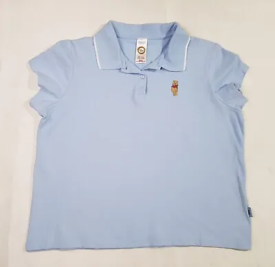 Disney Store Winnie The Pooh  Blue Cotton Polo Shirt Girls Size Uk14/16 Eur42/44 • £5.99