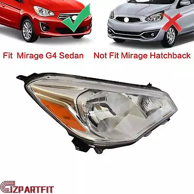 Fit 17-20 Mitsubishi Mirage G4 Sedan Headlight Halogen Chrome Passenger RH Side • $108.99