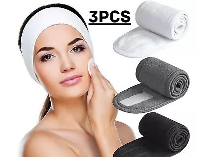 Facial Headband Adjustable Elastic Makeup Hair Band Fabric Head Wrap Spa Shower • £5.99