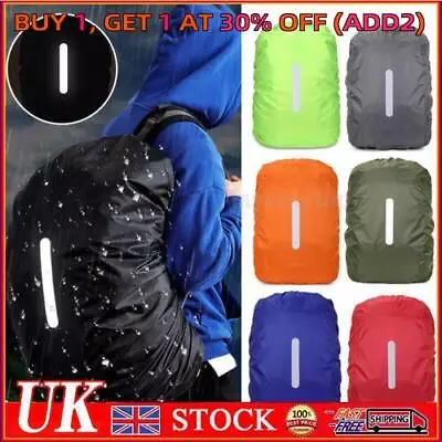 Waterproof Backpack Rain Cover Adjustable Rucksack Rain Cover Outdoor Camping • £3.97