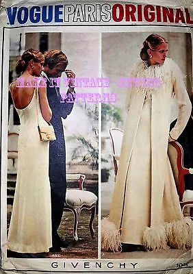 70s Vintage Vogue Sewing Pattern B38 Dress Coat Evening Wedding By  Givenchy • £19.99