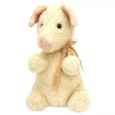 $36.31 • Buy Vintage Rare Dakin 1980 Pillow Pets Pig Plush Stuffed Animal Cream Sherpa 13 