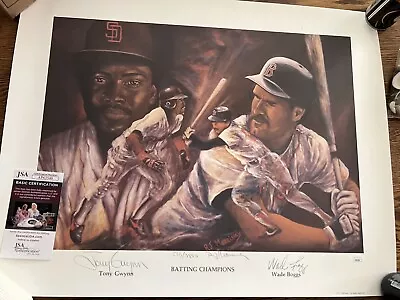 Tony Gwynn Wade Boggs Signed Autographed MLB Batting Champions Lithograph LE2500 • $160