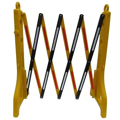£68.99 • Buy Folding Safety Barrier 2.3m (Crowd Control Retractable Expandable Yellow Temp)