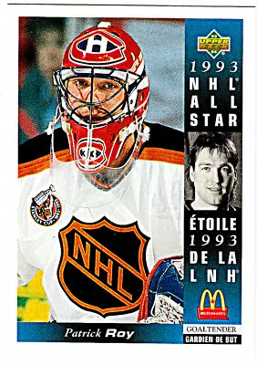 1993-94 MCDONALDS UPPER DECK #McD-23 PATRICK ROY Montreal Canadiens Hockey Card • $1.49