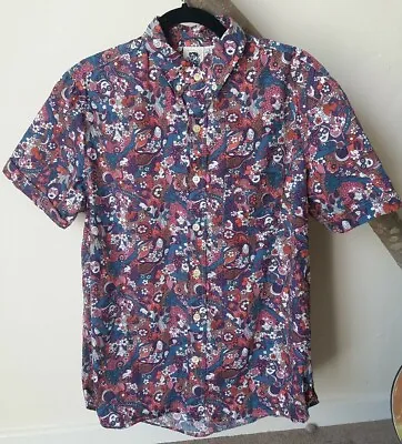 Hippie Print Kennington Shirt Men's Size Large Purple Pink Festival Boho • £25